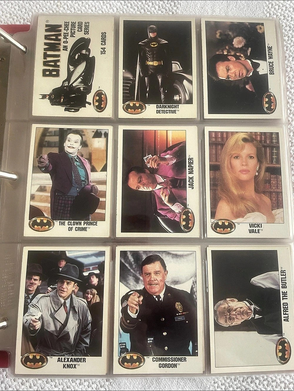 1989 O-Pee-Chee Batman Movie Trading Cards – Near-Complete Series 1 & 2 Sets